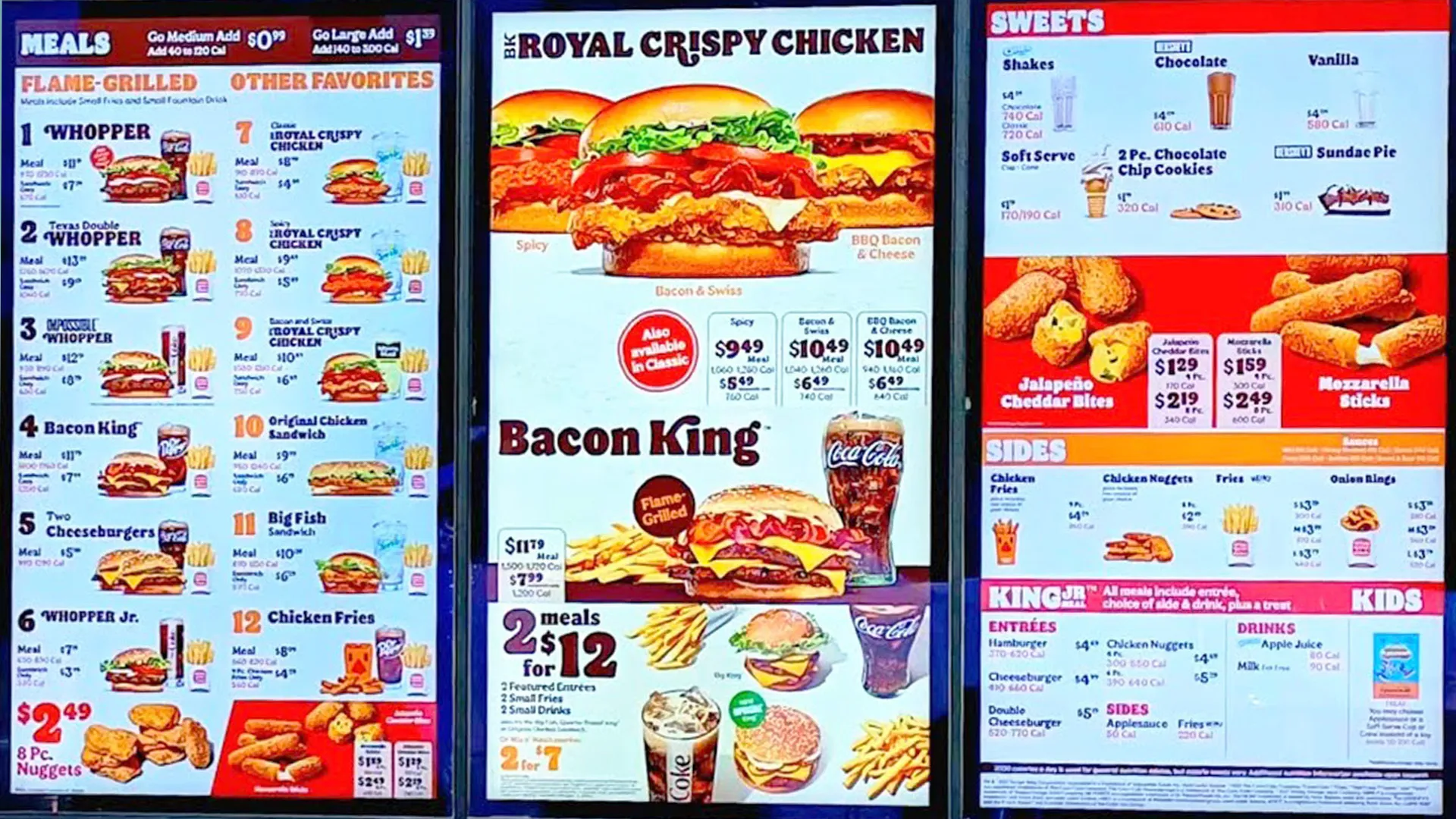 burger king menu